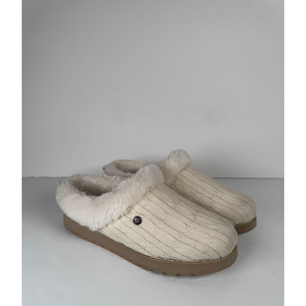 Skechers‎ BOBS Keepsakes Natural Ice Angel Slippers Cozy Fuzzy Women's Size 8